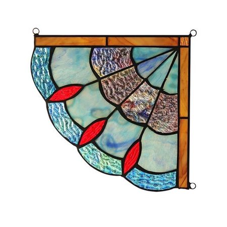 CHLOE LIGHTING Chloe Lighting CH3P112BG08-CGP Mei Victorian Tiffany-Glass Window Panel - 8 in. CH3P112BG08-CGP